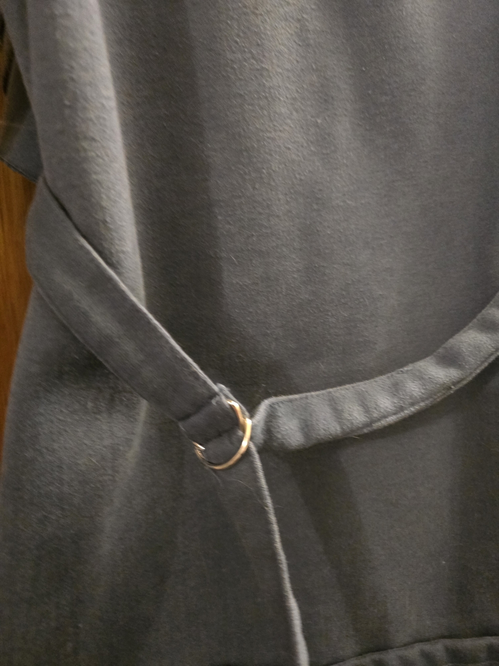 Women's Slate Blue Ruffle Front Jacket - Picture 8 of 10